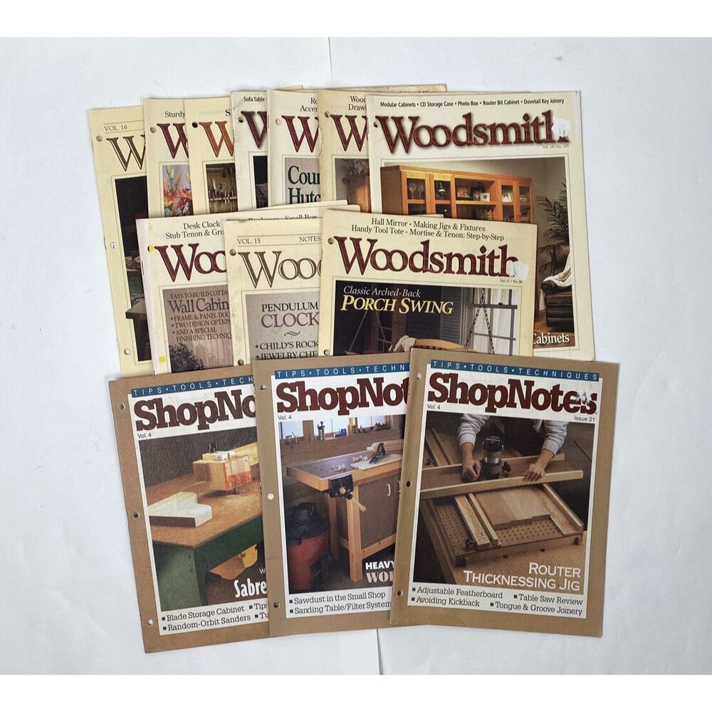 13 Woodsmith And ShopNotes Vintage Magazines
